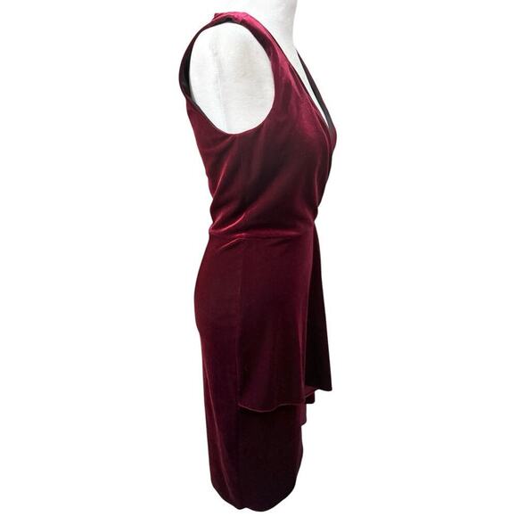 Kobi Halperin Red Wine sleeveless v-neck velvet dress Size 0 - Picture 5 of 13